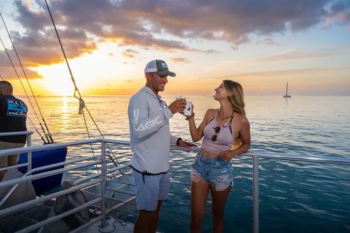 Guests enjoying a Miami Sunset Cruise on the water
