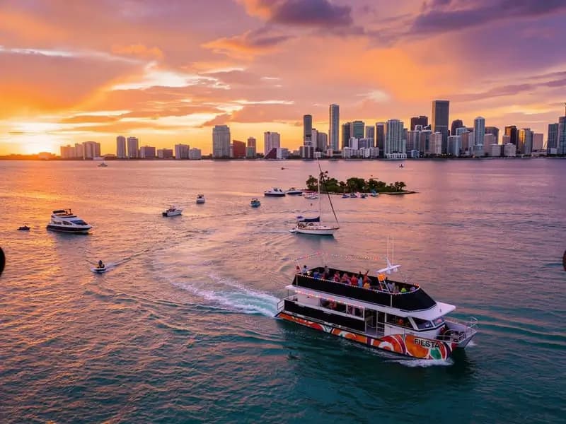Guests aboard a Miami Sunset Cruise